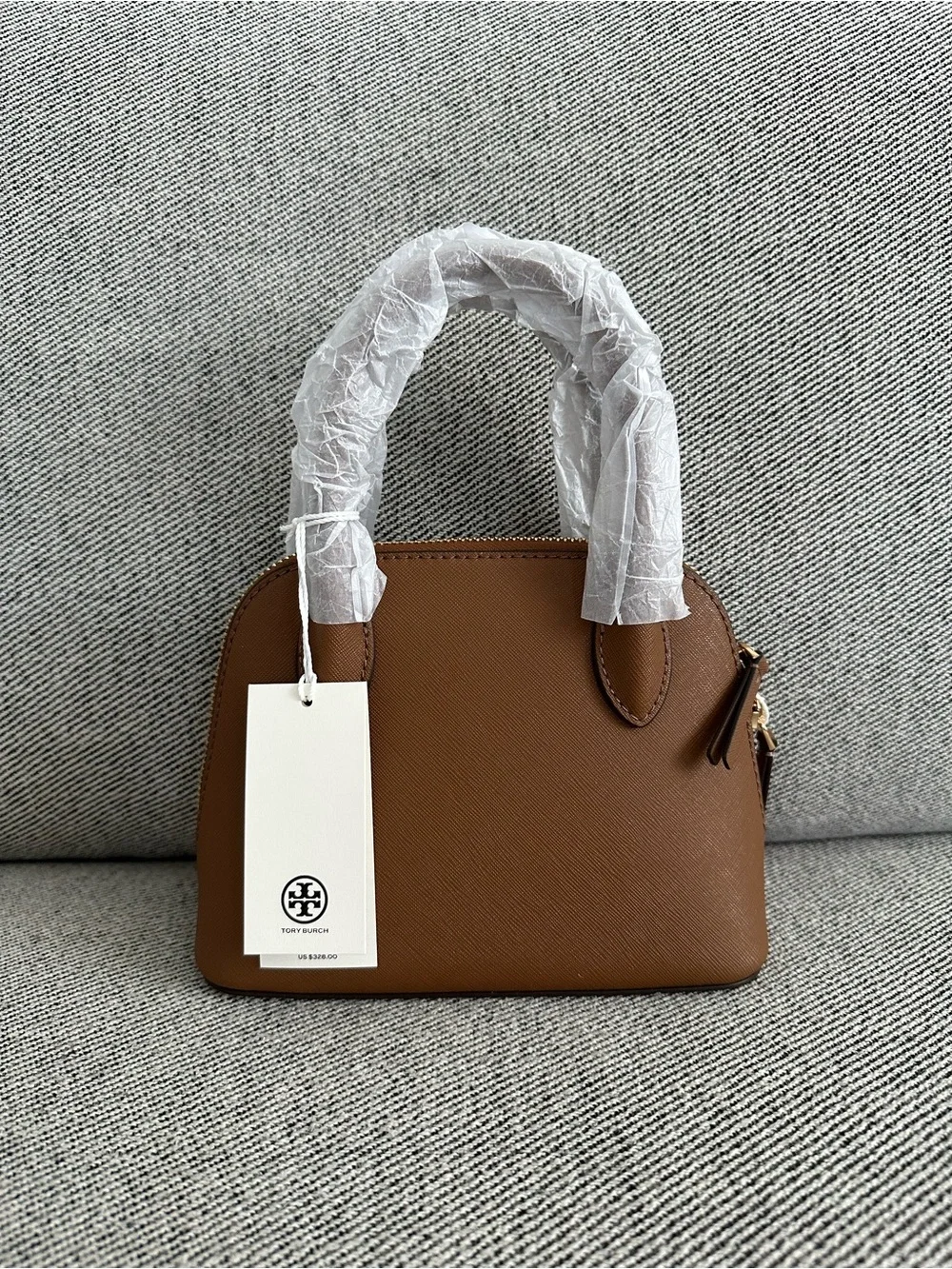 NWT Tory Burch Emerson Mini Dome Satchel Crossbody in Moose 159531